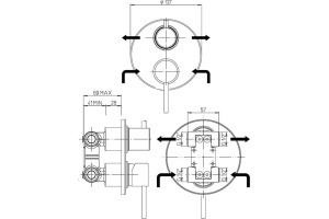 Смеситель для душа Paini Cox 78CR6911 С ВНУТРЕННЕЙ ЧАСТЬЮ - 2