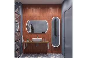 Мебель для ванной DIWO Элиста 120 светлое дерево, с раковиной Moduo 50 Square