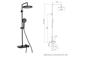 Душевая стойка Gappo черная матовая - 3