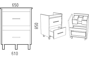 Тумба для комплекта Corozo Верона 65 антик - 3