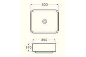 Раковина накладная CeramaLux NC 50 см черный матовый (2105-1МВ) - 3