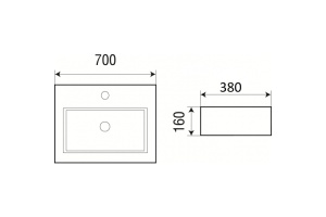Раковина накладная Weltwasser WW ELBACH 2003 70 белый (10000003922) - 2