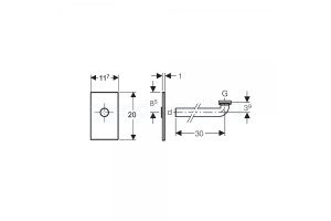 Сифон для раковины Duofix с панелью, трубный, пластиковый - 2