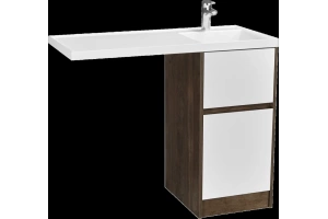 Тумба с раковиной Aquaton Лондри 40 темное дерево-белый