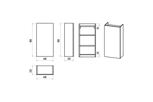 Шкаф-пенал Misty Поло 40 черный матовый - 3