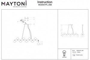 Подвесная люстра Maytoni Dallas MOD547PL-25B - 2
