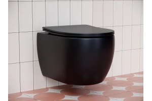 Унитаз подвесной Ceramica Nova Play с сиденьем микролифт черный-матовый - 2