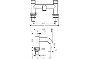 Смеситель на борт ванны Hansgrohe Vernis Blend черный матовый - 2