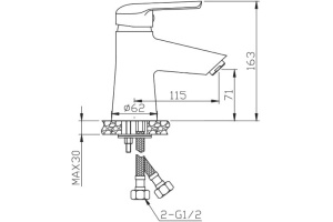 Смеситель Orange Tony M54-021Gr для раковины - 2