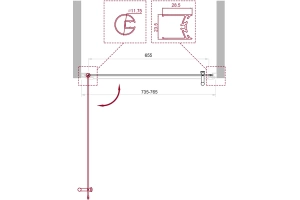Душевая дверь BelBagno Uno 75 стекло прозрачное (UNO-B-1-75-C-Cr) - 2