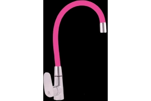 Смеситель для кухни Rav Slezak Amur с гибким изливом хром - розовый