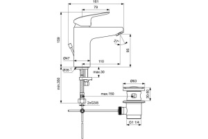 Смеситель для раковины Ideal Standard Ceraflex хром (B1712AA) - 2