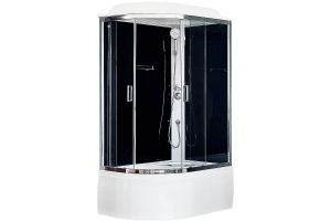 Душевая кабина Royal Bath BK 120x80 R профиль хром стекло прозрачное задняя стенка черная 
