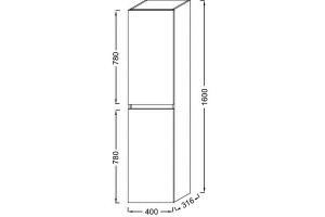 EB2385-J5 Tolbiac Подвесной пенал 40см, 2 реверсивных дверцы, цвет белый лак - 2