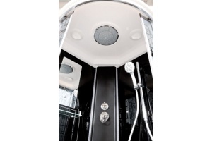 Душевая кабина Deto BM 100х100 с подсветкой и гидромассажем, хром (BM1510LED+GMBLACK) - 3