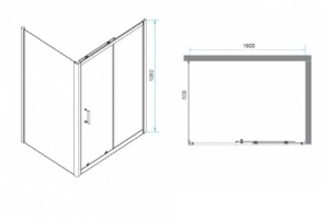 Душевой уголок RGW Passage PA-76-1B 160х80 профиль черный стекло прозрачное - 3