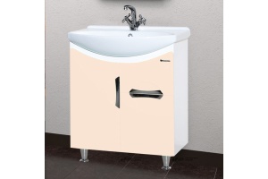 Тумба с раковиной Bellezza Лагуна 65 с ящиком, бежевая