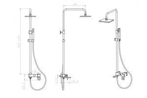 Душевая стойка Boheme Q хром с черным - 2