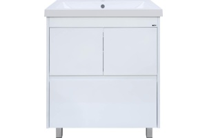 Тумба с раковиной Misty Алиса 58 белая глянцевая