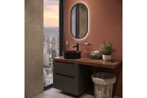 Тумба с раковиной STWORKI Берген 60 серая с темной столешницей 122, Bocchi Vessel 1174-004-0125 - 3