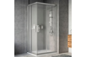 Душевой уголок STWORKI Карлстад DE019RC80100200 100x80 см профиль хром матовый, стекло матовое, прямоугольный