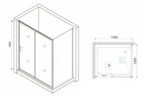 Душевой уголок RGW Passage PA-76 130х120 профиль хром стекло прозрачное - 3
