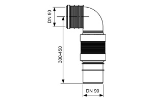 Гофрированный соединительный отвод унитаза TECEprofil DN 90 - 2