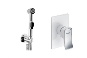 A010656WHITE Встраиваемый комплект для биде со шлангом 100 см