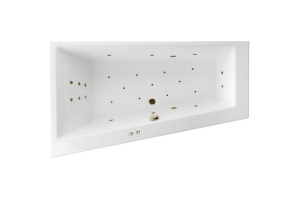 Акриловая ванна Excellent Sfera Slim 170х100 левая белая бронза с гидромассажем