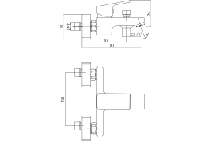 Смеситель E.C.A. Tiera для ванны с душем 103502469EX - 2