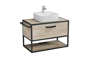 Комплект мебели Aquaton Лофт Фабрик 80 с раковиной Одри 42 светлое дерево  - 2