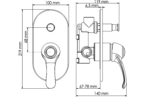 Смеситель Wasserkraft Isar 1361 для ванны с душем - 2