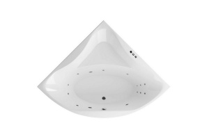 Ванна акриловая Excellent Glamour Smart 150х150 с гидромассажем белый - хром