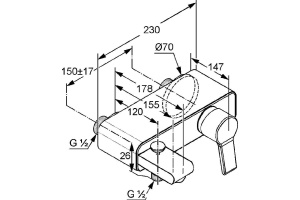 Смеситель Kludi O-CEAN 387700575 для ванны с душем - 2