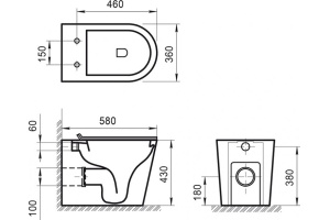 Унитаз приставной BelBagno Flay-r BB1003CBR - 3
