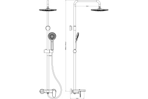 Душевая стойка Boheme Spectre 458-G золото - 2
