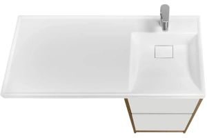 Тумба с раковиной Aquaton Лондри 40 светлое дерево-белый - 2