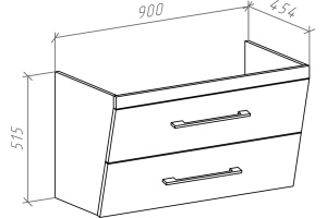 Тумба для комплекта Bellezza Берта подвесная 90 красная - 3