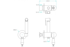 Гигиенический душ Boheme Brillante со смесителем, хром (436) - 2