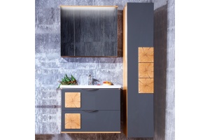 Мебель для ванной Бриклаер Фостер 80 дуб золотой, антрацит