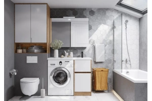 Комплект мебели Aquaton Лондри 40 светлое дерево-белый