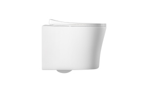 Унитаз компакт подвесной безободковый AQUATEK НИКА 525*365*360мм, тонкое сиденье с механизмом плавного закрывания, крепеж, AQ2009-00 - 3