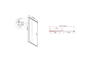Душевая дверь в нишу Vincea Garda 110х190 профиль сталь стекло прозрачное - 3