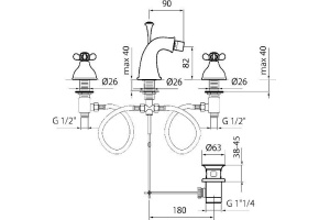 Смеситель Webert Ottocento OT710202010 золото, для биде - 2