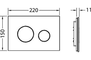 Кнопка смыва TECE Loop 9240654 черное стекло, кнопка белая - 3