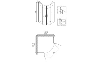 Душевой уголок Niagara Nova NG-6616-08 100x100, четверть круга - 3