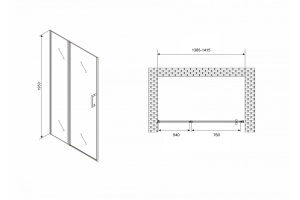 Душевая дверь Abber Sonnenstrand 140 хром (AG04140S) - 3