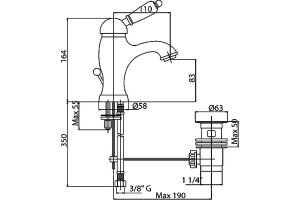 Смеситель для раковины Cezares Elite бронза (ELITE-LSM1-02-Bi) - 2