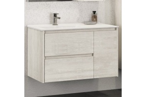 Тумба с раковиной Comforty Бремен 90 дуб белый