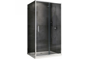 Душевой уголок Abber Schwarzer Diamant 110х80 хром стекло прозрачное